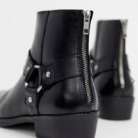 Handmade Mens rock punk style leather ankle boots, Men fashion zipper ankle boot - Thumbnail 2