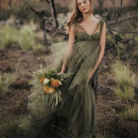 Olive Green Prom Dresses LK5588 - Thumbnail 1