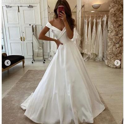 Simple wedding dresses off the shoulder boho wedding dress 