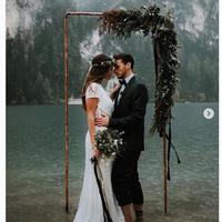 Simple Wedding Dresses Mermaid Crew Neck Cap Sleeve Lace Boho Wedding Dress  - Thumbnail 4