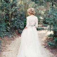 Robe De Mariee White Lace Wedding Dresses V Neck Half Sleeves Bride Dress Floor Length Beach Wedding Gowns Vestido Noiva - Thumbnail 2