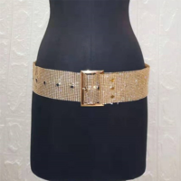 Metal Buckle Shiny Rhinestone Belts - Thumbnail 4