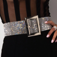 Metal Buckle Shiny Rhinestone Belts - Thumbnail 1