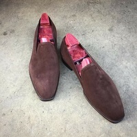 Handmade Mens brown suede moccasins, Men brown suede dress shoes, Mens shoes - Thumbnail 4
