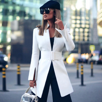 Chic Belted Blazer Coat