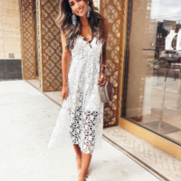 Lace Spaghetti Strap Midi Dress - Thumbnail 2
