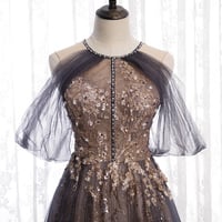 Elegant tulle sequins prom dress formal dress - Thumbnail 1
