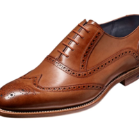 Handmade Men's Brown Wingtip Brogue Leather Dress Shoes, Real Leather Shoes - Thumbnail 4