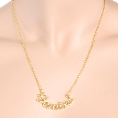 Gold zodiac pendant necklace