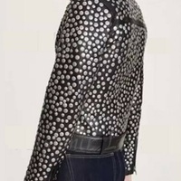 Handmade Women Black Leather Studded Biker Jacket, Womens Rock Punk Jacket - Thumbnail 1