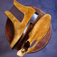 Mens Tan color suede Chelsea boots, Men Suede ankle boots, Men casual boots - Thumbnail 4