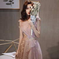 Pink tulle sequins prom dress evening dress - Thumbnail 3