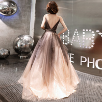 Stylish v neck tulle prom gown formal dress - Thumbnail 3