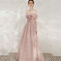 Shiny sequins prom dress pink evening dress - Thumbnail 3