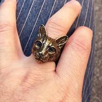 Punk Big Cat Head Ring - Thumbnail 1