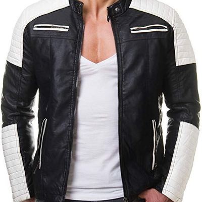 Handmade mens biker racer leather jacket, motorcycle leather jacket for mens, mens jacket