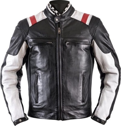 Handmade Mens Two Tone Biker Jacket, Men Black Brando Motorcycle Jacket