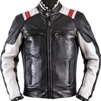 Handmade Mens Two Tone Biker Jacket, Men Black Brando Motorcycle Jacket - Thumbnail 4