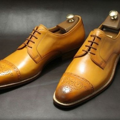 Handmade mens dress oxfords shoes, mens tan leather formal shoes, shoes for mens