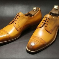 Handmade Mens Dress Oxfords Shoes, Mens Tan Leather Formal Shoes, Shoes for Mens - Thumbnail 4