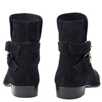 Handmade Men Black Suede leather Jodhpurs Ankle boots, Men casual Style boots - Thumbnail 2