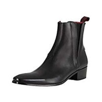 Handmade Men Black Leather Chelsea Boots, Men Black Leather Ankle Boots - Thumbnail 1