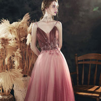 Stylish tulle long prom dress formal dress - Thumbnail 1