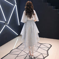 Cute high low prom dress gray homecoming dress - Thumbnail 4