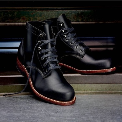 Handmade men black casual leather ankle boots men lace up ankle high boots