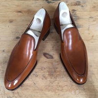 Handmade Men Tan color Leather shoes moccasins Men tan leather formal shoes - Thumbnail 1