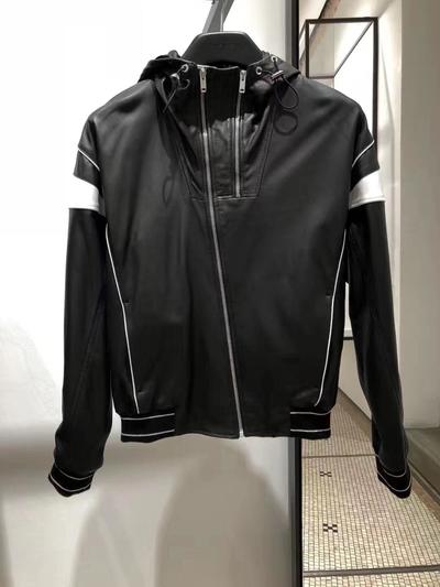 Men Black Hooded Leather Jacket, Men Leather Jackets, Hooded Jacket For Men