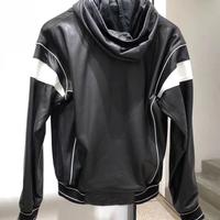Men Black Hooded Leather Jacket, Men Leather Jackets, Hooded Jacket For Men - Thumbnail 1