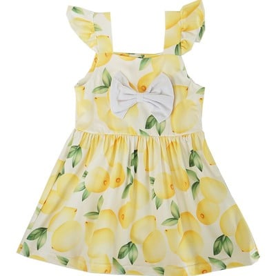 Lemon print bow dress-tde