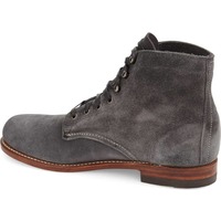 Handmade Men Gray Suede Ankle Boots, Men Casual Boots, Men Lace Up Boots - Thumbnail 1
