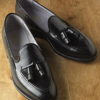 Handmade Men black Leather Tassels Shoes, Men leather moccasins, Men dress shoes - Thumbnail 4