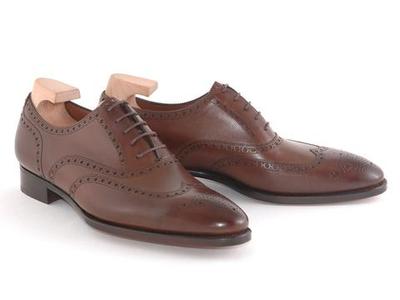 Handmade Men Brown Wing Tip Brogue Formal Shoes, Men Brown Dress Shoes