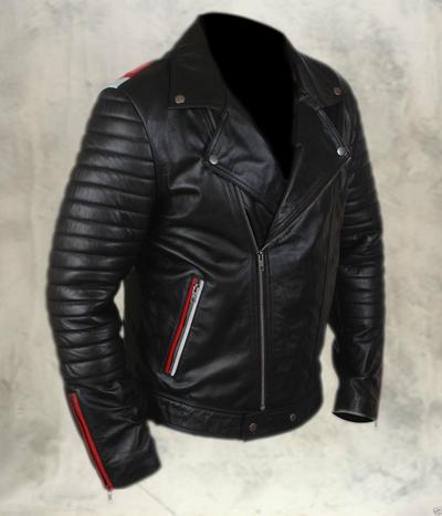NEW Mens Genuine Motorcycle Hot Bomber Leather Jacket Biker Fit Slim Coat, Men leather jackets