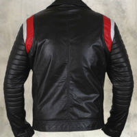 NEW Mens Genuine Motorcycle Hot Bomber Leather Jacket Biker Fit Slim Coat, Men leather jackets - Thumbnail 2