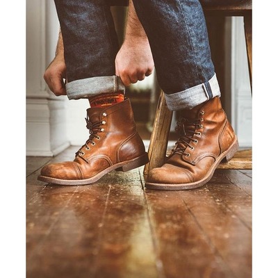 New handmade men round style real brown tan leather ankle boots, men ankle boots - Thumbnail 3