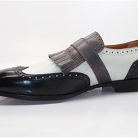 Handmade Men triple tone designer fashion formal shoes, Men party shoes, Men leather shoes, Men shoes - Thumbnail 4