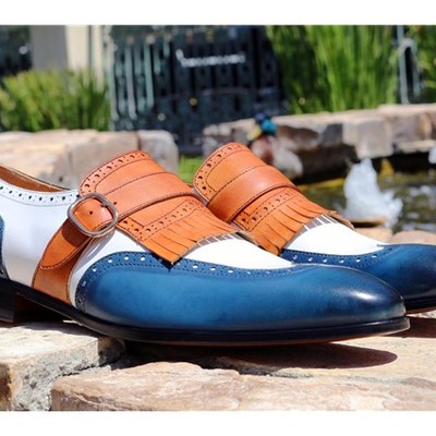 Handmade men triple tone designer fashion formal shoes, men party shoes, men leather shoes, men shoes