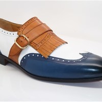 Handmade Men triple tone designer fashion formal shoes, Men party shoes, Men leather shoes, Men shoes - Thumbnail 2