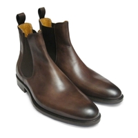 Handmade Men Brown Leather Chelsea Boots, Men Ankle Boots, Men Chelsea Boot - Thumbnail 4