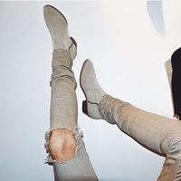 Handmade Men Gray suede ankle boots, Men zipper ankle boots, Men leather boots - Thumbnail 1