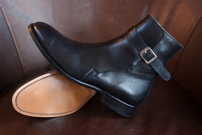 Handmade Men Black Leather Jodhpurs, Men Black Ankle Boots,, Men leather Boots
