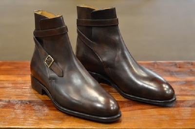 Handmade Men Brown Leather Jodhpurs, Men Dark Brown Ankle Boots, Men Ankle boots
