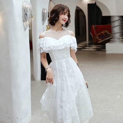 White tulle short prom dress homecoming dress - Thumbnail 4