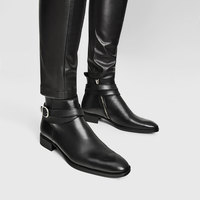 Handmade Men Black Jodhpurs Boots, Men Black Ankle Boots, Mens Fashion Boots - Thumbnail 4