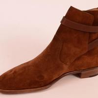 Handmade Brown jodhpurs Boots, Men Brown ankle Boots, Men Suede Leather Boot - Thumbnail 1