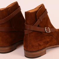 Handmade Brown jodhpurs Boots, Men Brown ankle Boots, Men Suede Leather Boot - Thumbnail 3